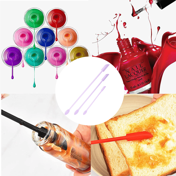 Beauty Spatula, Makeup Spatula Mini Spatula for Cosmetics and Kitchen Jar, Last Drop Small Silicone Spatula, Purple