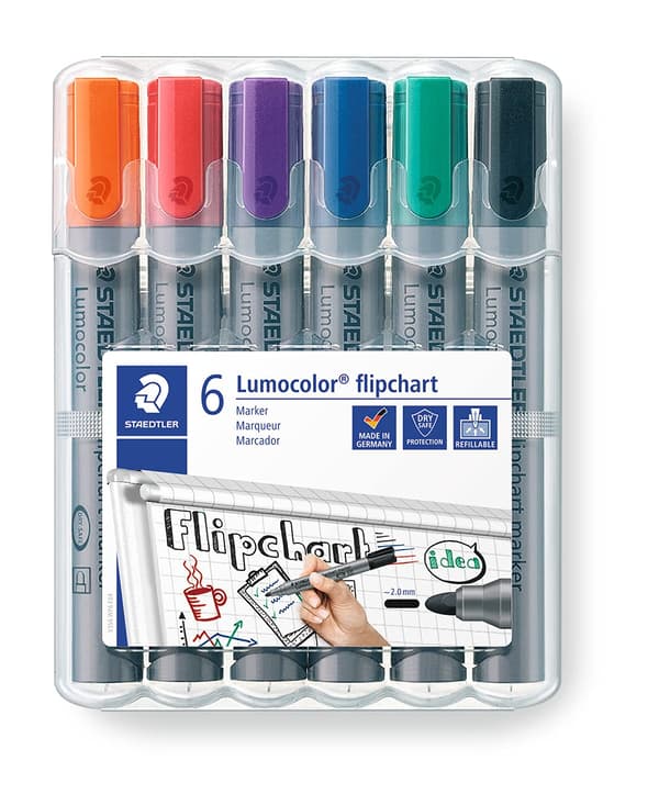 Flipchart-kynät - Lajitelma värejä (6 kpl:n pakkaus)