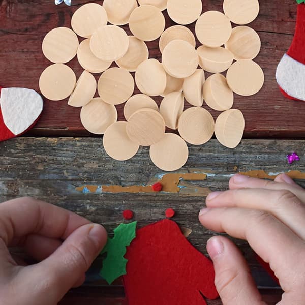 100 stk 30 mm naturlige halve træperler Mini halvkugle Ubehandlede træperler