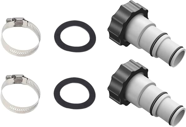 Poolslangeadapter A, 38 mm og 32 mm diameter, Pool A-adapter til pumpeslangeforbindelser (2 stk)