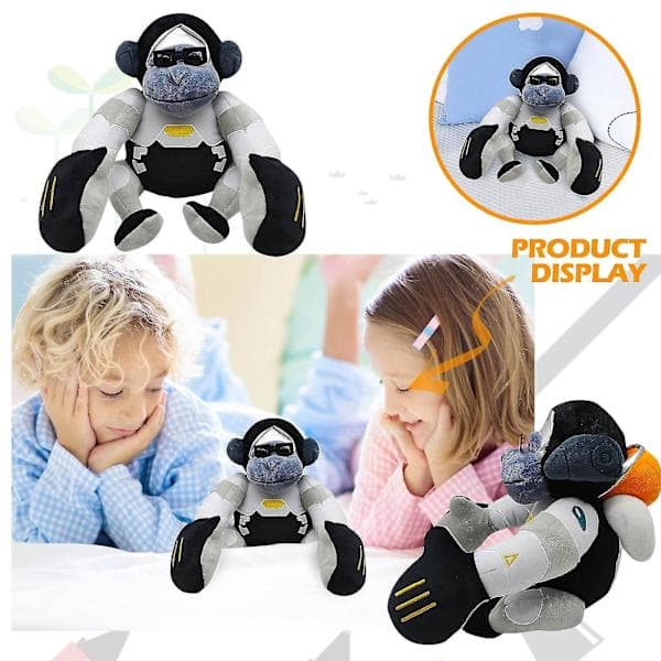 Söt Overwatch Winston Gorilla Plyschleksak för Barn Gosedjur Present 26cm