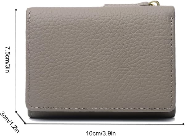 Green Women's Genuine Leather Mini Wallet RFID Blocking Card Holder Organizer Pocket Mini Wallet, Foldable Slim Compact