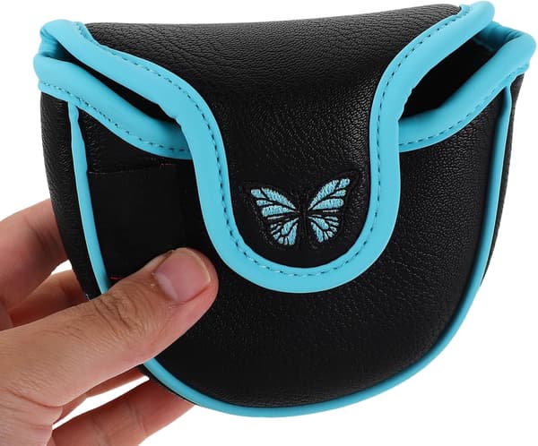 Golf Putter Cover Large Mallet Headcover with Butterfly Embroidery