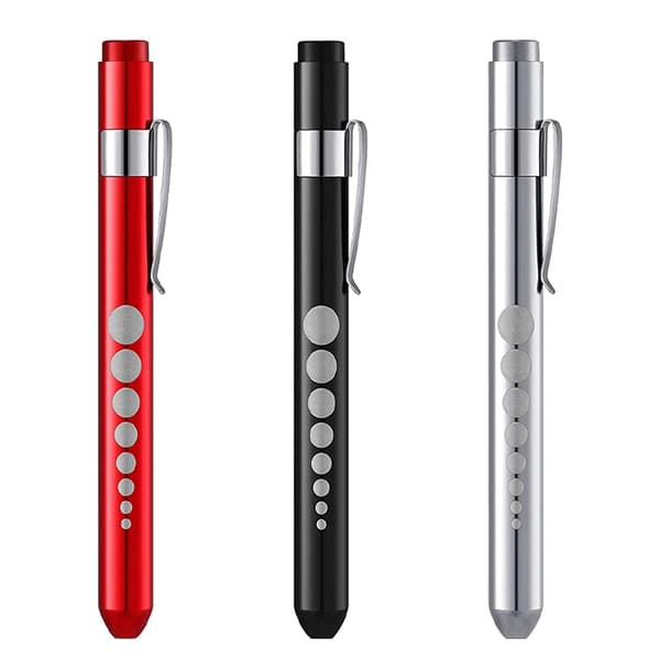 LED Penlight (3-pack), Genanvendelig LED-penlight med pupilmåler og lommeklemme