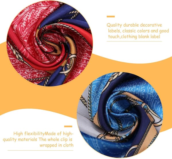 Printed Small Square Silk Scarf 2 Pcs Scarf for Women Versatile Bag