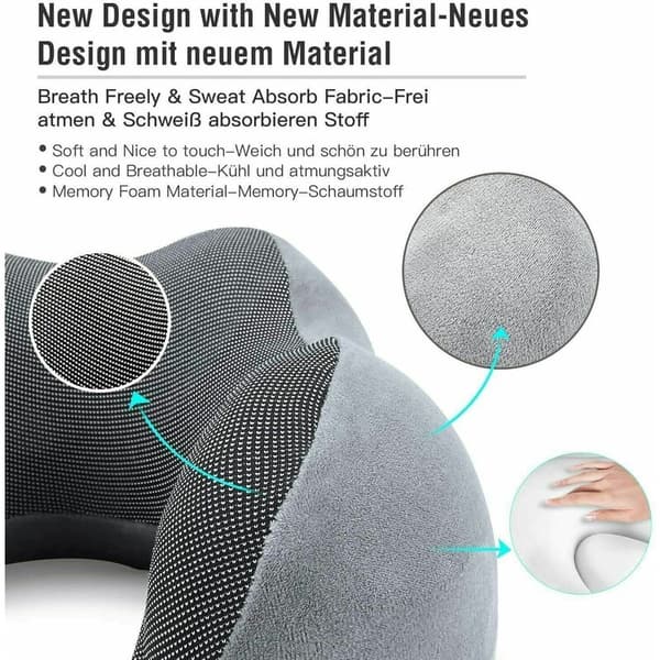 Reseset med nackkudde i memory foam, ögonmask, öronproppar och bärväska
