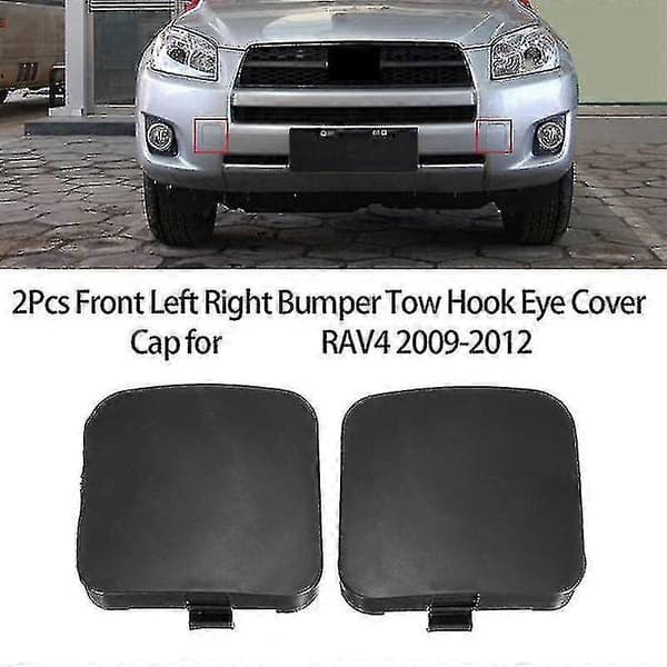 2 st Främre Vänster & Höger Stötfångare Dragkrok Skydd Lock Set För Toyota Rav4 2009-2012 Ft