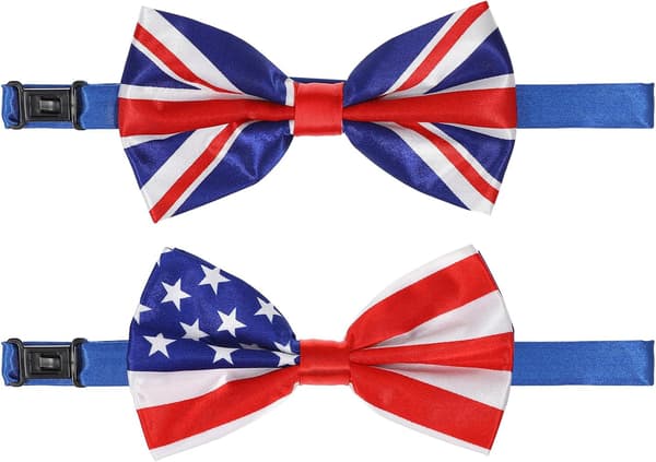2 stk. amerikansk flagg sløyfe for menn, polyester, festivalfest