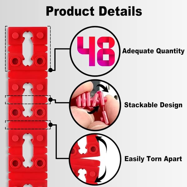 48 Pieces - Outlet Spacers - Switch and Outlet Spacers - Outlet Accessories - Perfect for Securing Loose Outlets - Red