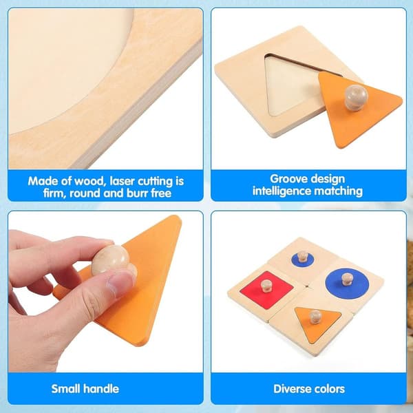 Geometrisk puslespillbrett Montessori Flere former Pusleknapp KLB