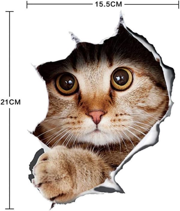 4 st Bildekaler Självhäftande Tecknad 3D Katt Fönsterdekaler