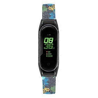 For Xiaomi Smart Band 8 Genuine Leather Strap with Black Watch Case Style O Style O