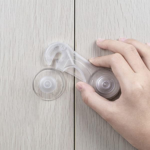 Barnsäkerhetsskåpslås (10-pack) - Babysäkra lås för lådor, toalettlock, kylskåp, ugn, med 10 extra 3M-lim (Transparent)