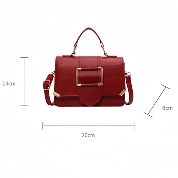 PU Leather Bag with Stone Pattern, Trendy Handbags with Stone Pattern, Dating Bags, Red, Free Size