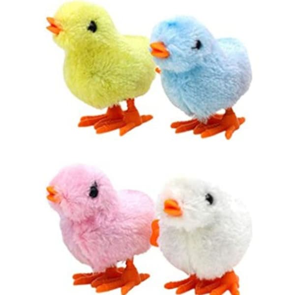 4-pack fluffiga hoppande kycklingar, uppdragbara leksaker, hållbara och användbara KLB