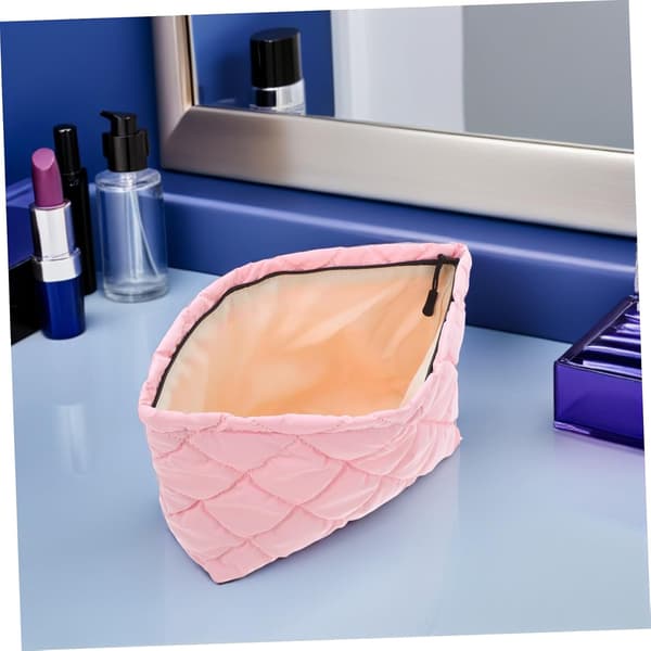 Quiltet Broderet Makeuptaske til Kvinder Polyester Kosmetisk Organisering