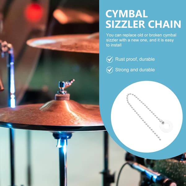 Professional Silver Cymbal Sizzler Chain for Drum Cymbals, Alloy Extension Accessory