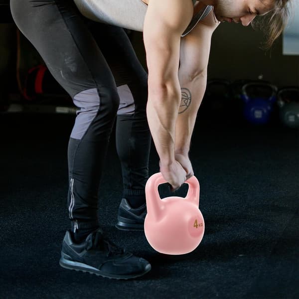 Pink Dual Handle Water-Fillable Kettlebell for Strength Training and Yoga