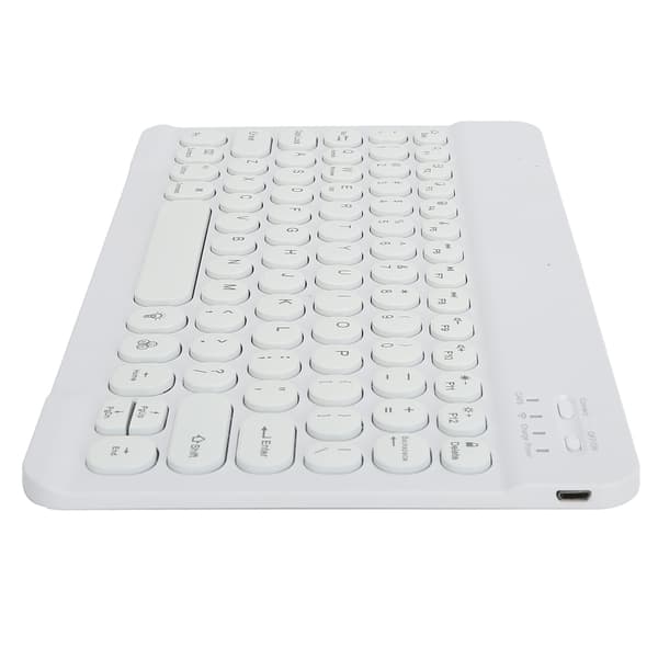 Wireless Keyboard 10 inch RGB Backlit Portable Keyboard with Round Keys for Tablet, Phone, Laptop, PC Computer
