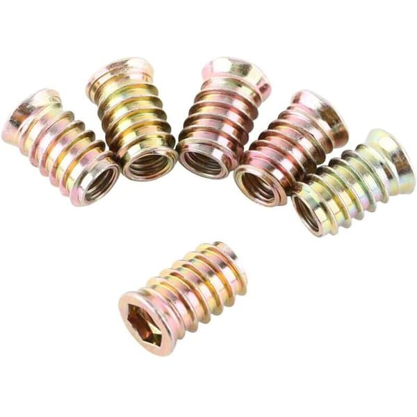 20-pakning M6/M8/M10 sinklegering gjenget sekskantmuttere, sinklegering innsatsmuttere sortiment (M6×25mm)--
