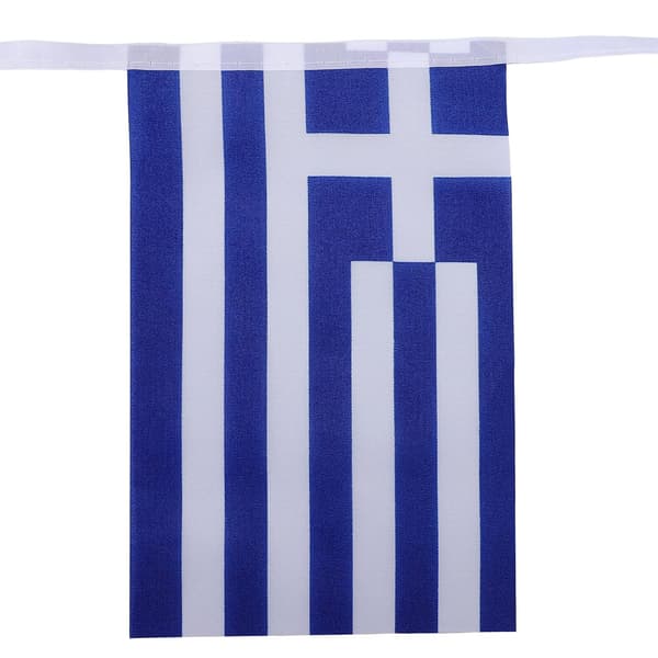 Mini Græsk Flag Hængende Banner Grækenland Banner Snor 14x21cm Firkantet Robust Polyester