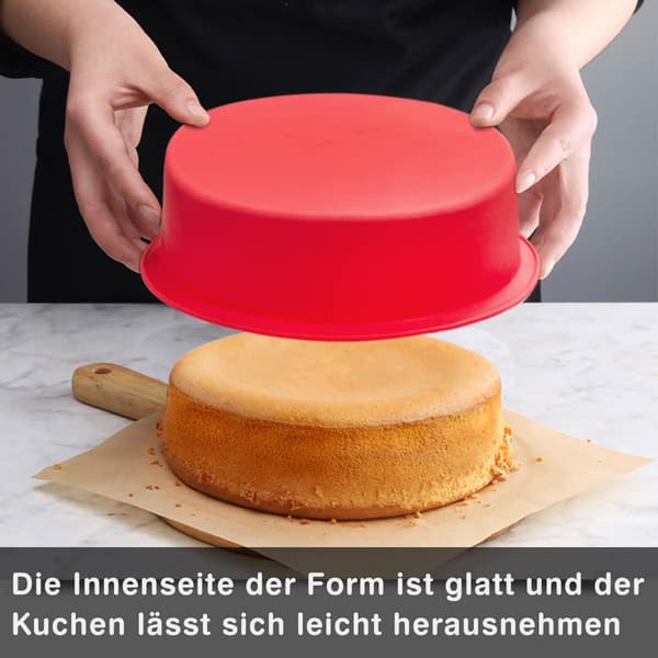 2 runda silikonkakformar, 20 cm silikonkakformar, non-stick