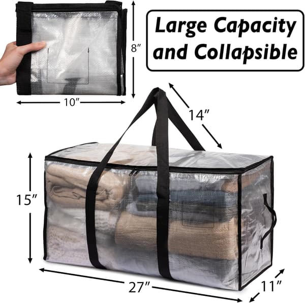 Large Moving Boxes & Storage Bags - Oversized Packing Bags with Backpack Straps, Zippers, and Handles 6-Pack
