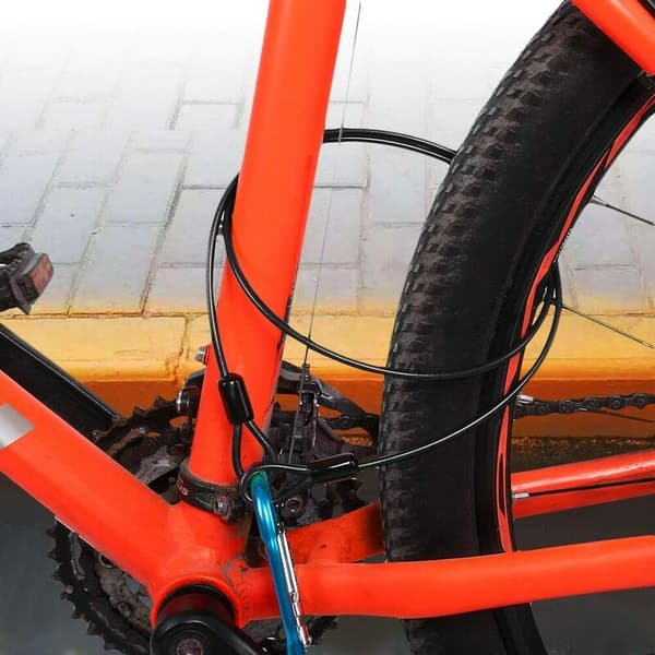 Looped Stainless Steel Security Cable, Anti-theft with Loop for Bicycle and Motorcycle (Black)