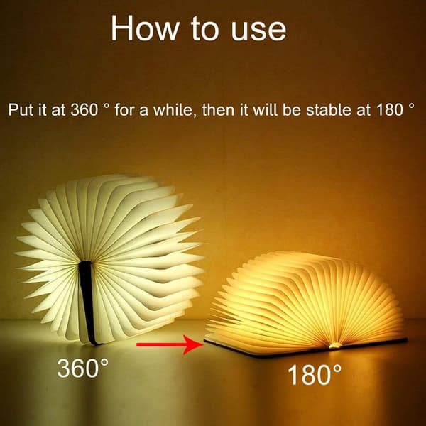 Wooden Book Lamp, LED Folding Book Light Creative Night Light for Home Decor, Practical and Beautiful Decoration Lighting
