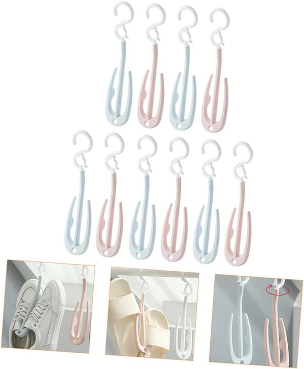 Shoe Rack Storage Hanger 10-pack Multifunctional Drying Rack for Shoes Headphones Ties Lightweight