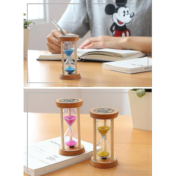 3-minutters sandtimer - rund sandklokke i tre