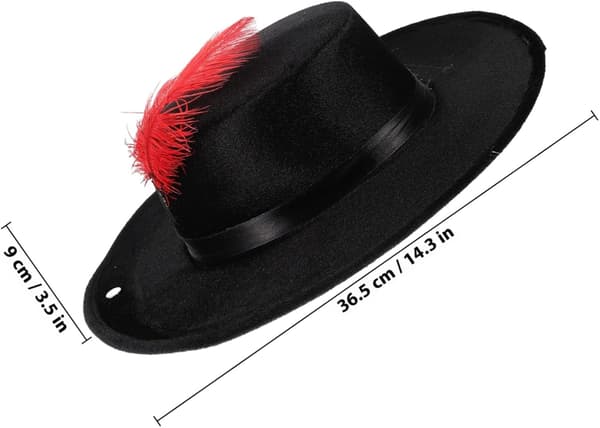 Wide Brim Jazz Hat for Performance Unisex Top Hat with Feathers Lightweight Fiber Material