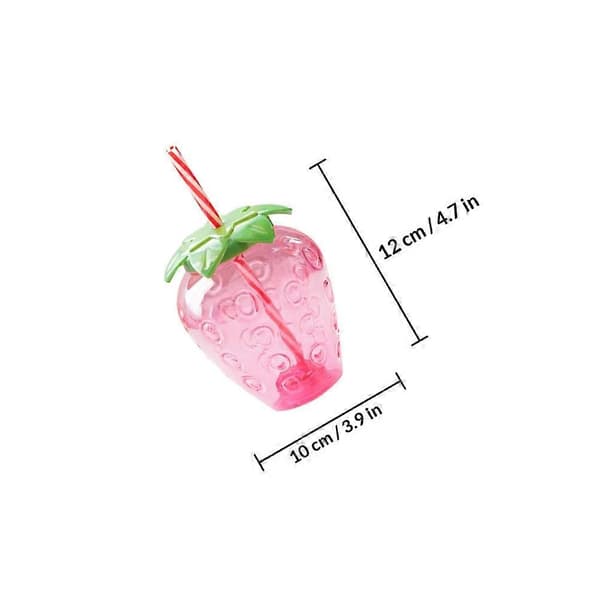 Strawberry Cups with Lids 2-pack for Convenient Drinking