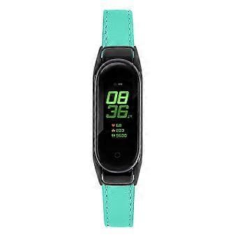 For Xiaomi Smart Band 8 Genuine Leather Strap with Black Watch Case Style H Style H