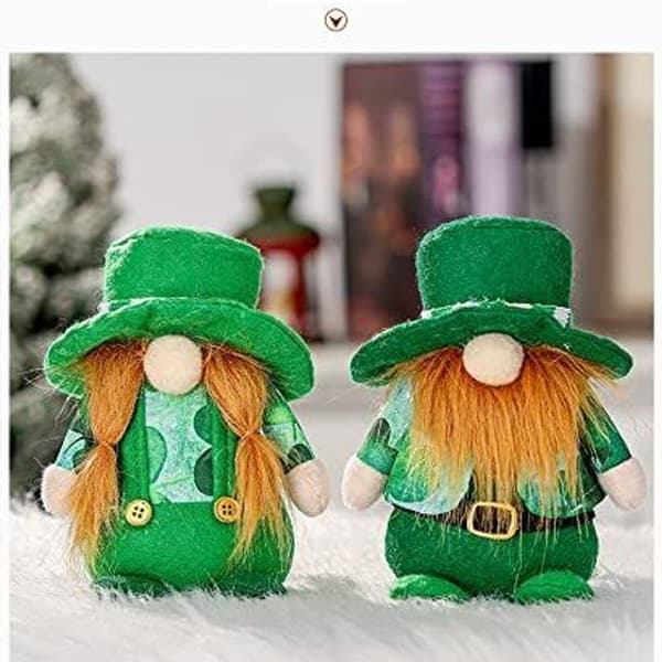 2-piece St. Patrick's Day Decoration with Gnomes, Handmade Beards and Braids from KLB