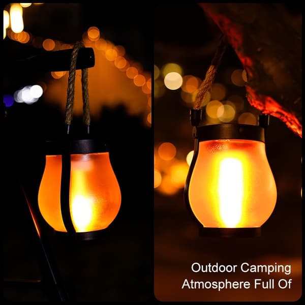 Solar-powered flame lamp, outdoor camping atmosphere lantern
