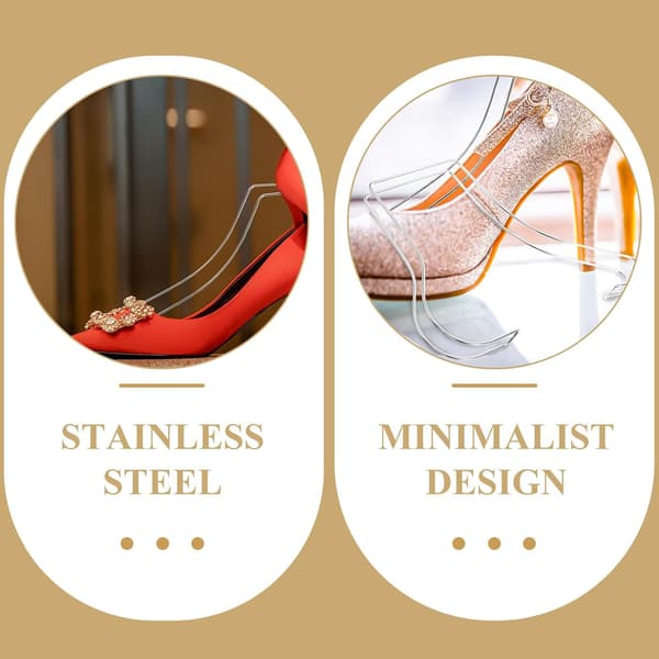 2pcs Stainless Steel Shoe Shapers with Sandal Support, Shoe Display Forms
