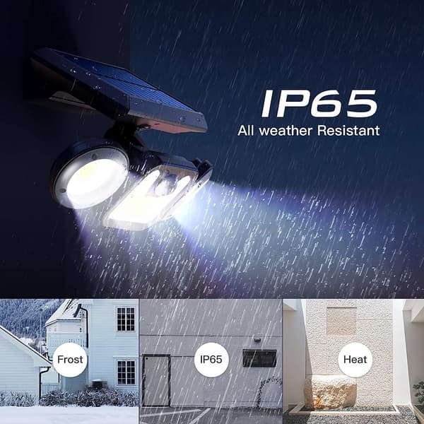 Utendørs solcellebelysning, 83 stykker COB LED, 3 moduser, vanntett IP65 utendørsbelysning med bevegelsessensor 270° vidvinkel 2 stk