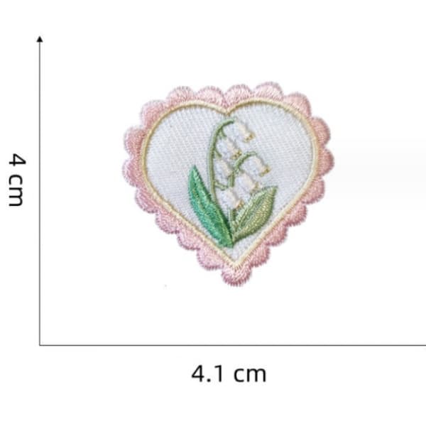 5 stk. kjærlighetsbroderte lapper, broderte selvklebende lapper Sy O