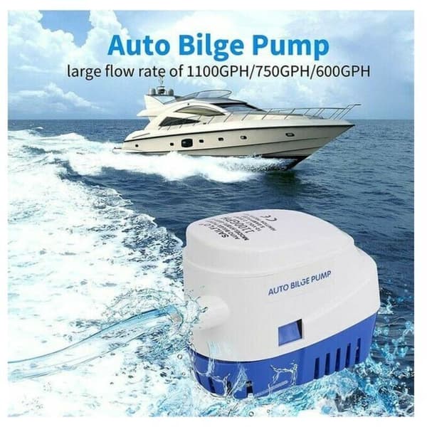 750GPH All-in-One Automatic Submersible Bilge Pump, 12V Powered