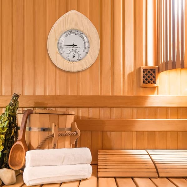 Badstu Termometer Hygrometer, Dråpeformet 2-i-1 Tre Termometer Hygrometer Termometer Hygrometer Dampbadstu Rom Tilbehør