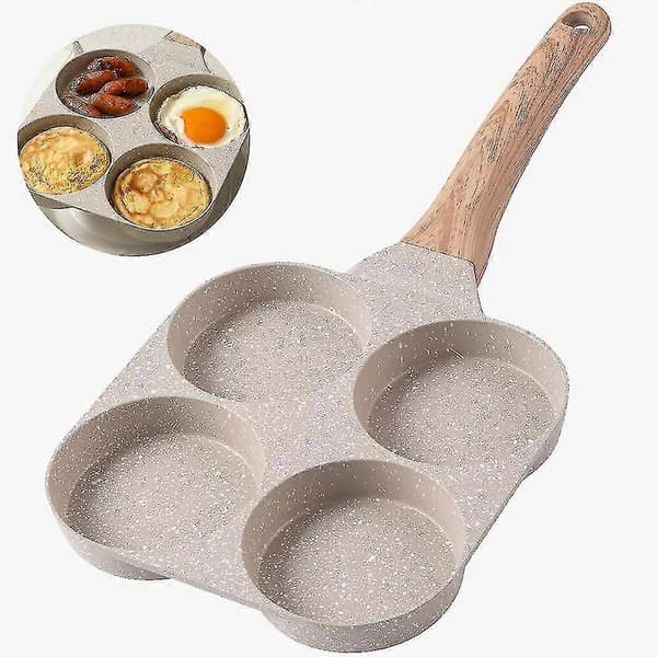 Pancake Pan, 4-Cup Egg Frying Pan, Non-Stick Omelette Pan, Breakfast Burger Pan (FMY)