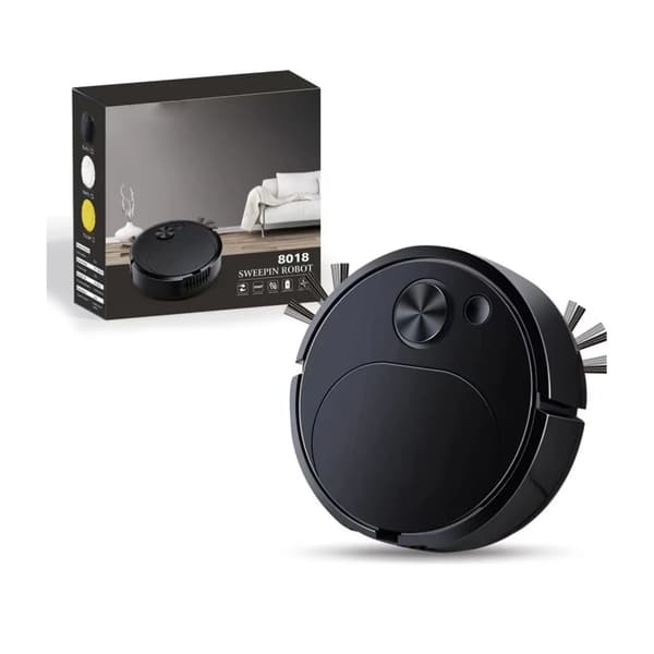 Robot Vacuum Cleaner, Automatic Vacuum Robot with Intelligent One-Click Start and Double-Sided Automatic Brushing, Ultra-Thin Quiet Design for Hardwood Floors