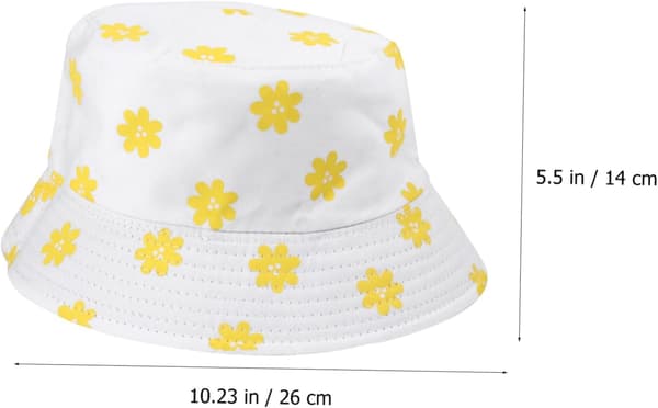 Floral Pattern Fisherman Hat for Women Double-Sided Reversible Bucket Hat