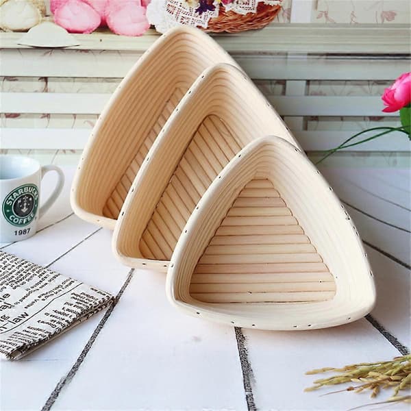 Triangular Rattan Bread Basket for Sourdough Proofing 23cm x 23cm 23cm x 23cm