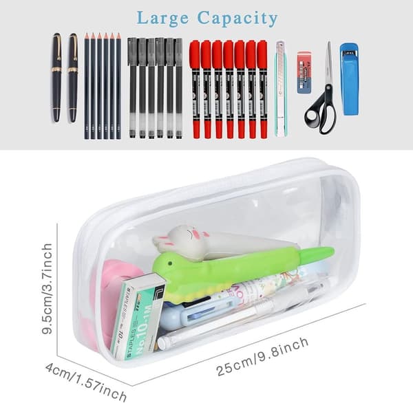 4-pack Pencil Case, Transparent Pencil Case, PVC Zipper