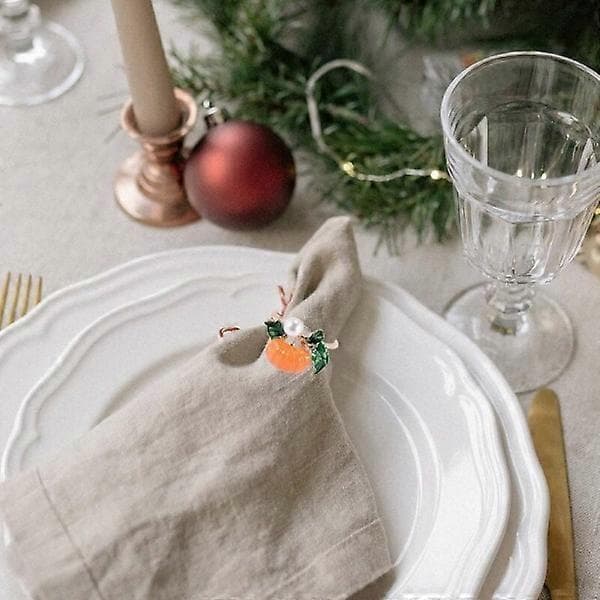 6 pcs Halloween Thanksgiving Pumpkin Napkin Ring Pattern Room Set Table Napkin Button Harvest Theme Napkin Ring