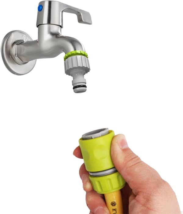 2-in-1-hanaliitin - 4 kpl, 1/2” ja 3/4” puutarhan hanaliitin, letkuliitinsarja