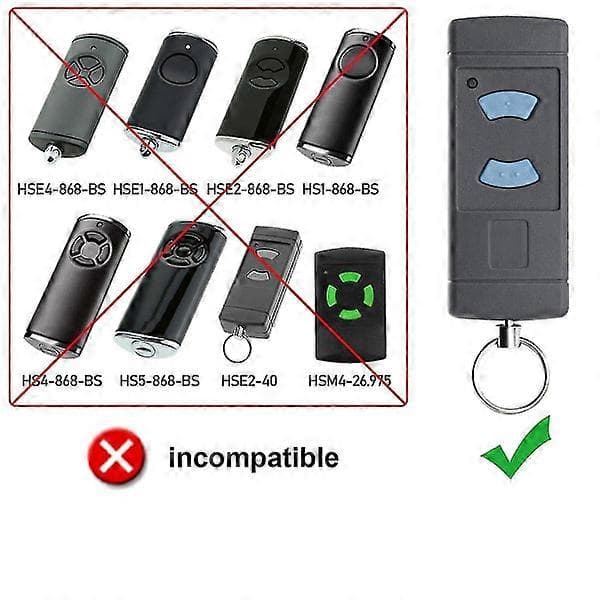 Replacement Garage Door Remote Control, Handheld Transmitter, for Hse2-868 Hs4-868 Hsm4-868 Promatic Grey