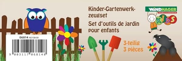 Lasten puutarhatyökalusetti 3-osainen (sekalaiset värit)